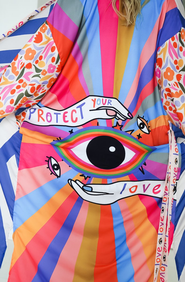 Colourful Statement Maxi Kimono | Protect Your Love