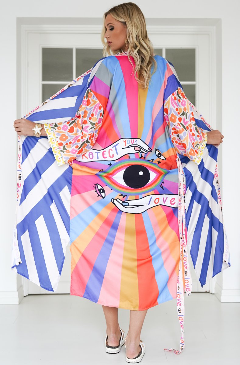 Colourful Statement Maxi Kimono | Protect Your Love