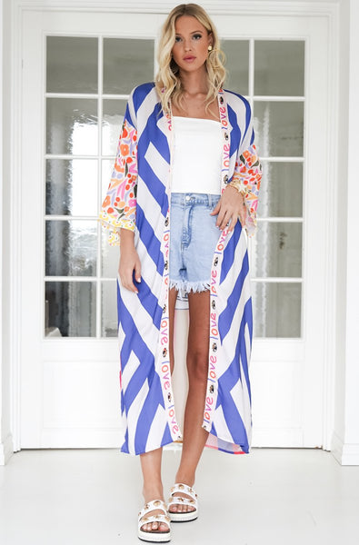 Colourful Statement Maxi Kimono | Protect Your Love