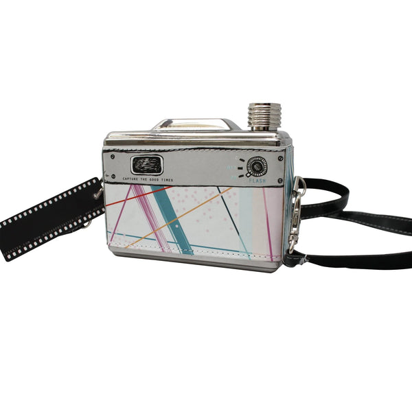 Multicoloured Camera Hip Flask