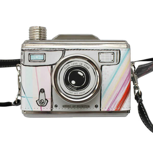 Multicoloured Camera Hip Flask