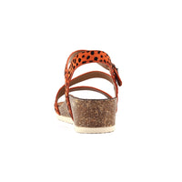 Muster | Animal Print Low Wedge Sandal | Orange