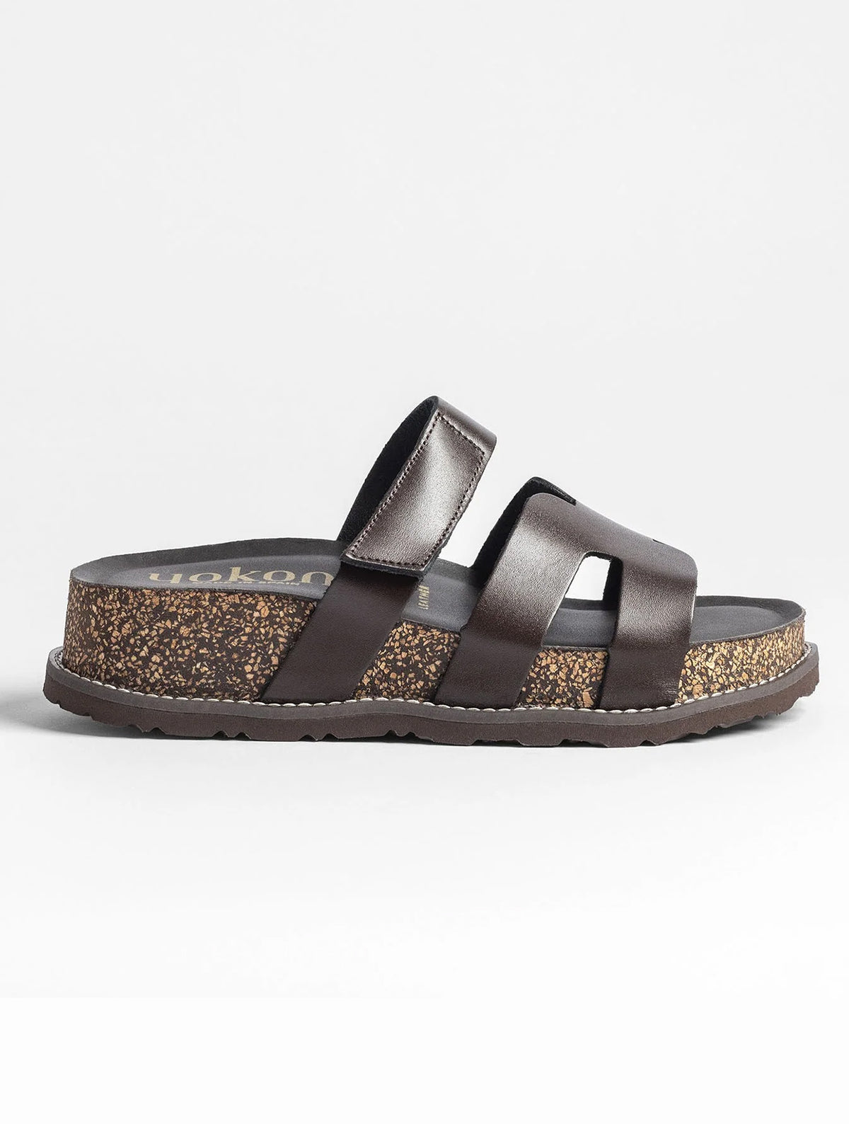 Yokono | Oca-125 | Platform Slip On Sandal | Dark Brown