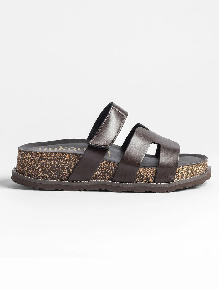 Yokono | Oca-125 | Platform Slip On Sandal | Dark Brown