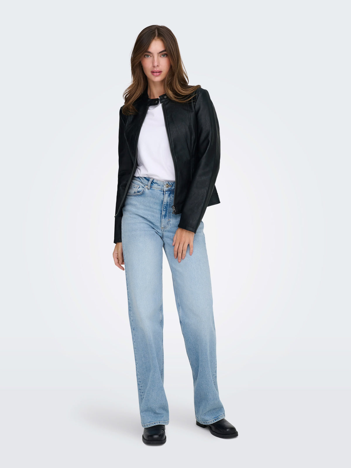 JDYEmily Faux Leather Jacket | Black
