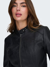 JDYEmily Faux Leather Jacket | Black