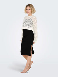 Onlemma Stretch Skirt with Split | Black