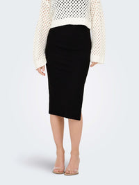 Onlemma Stretch Skirt with Split | Black