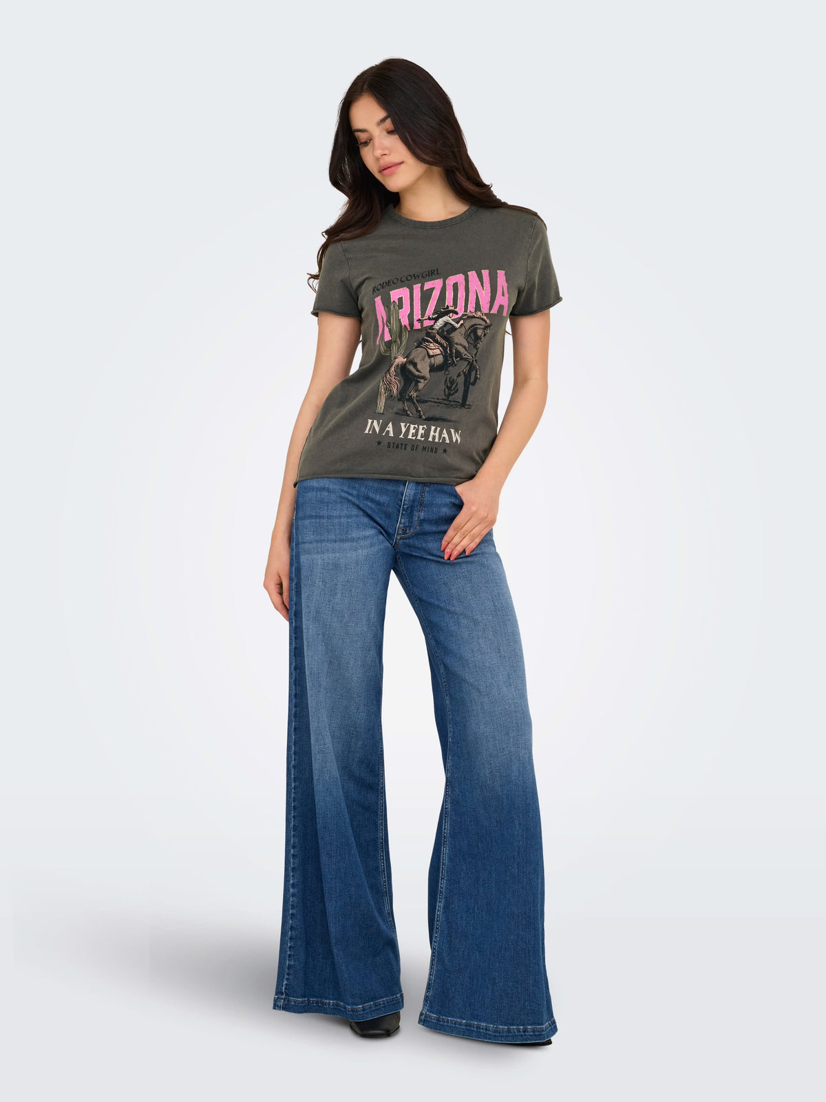 Onllucy Arizona Western T-Shirt | Gunmetal Grey