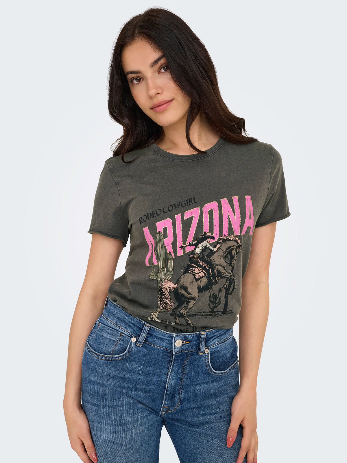 Onllucy Arizona Western T-Shirt | Gunmetal Grey