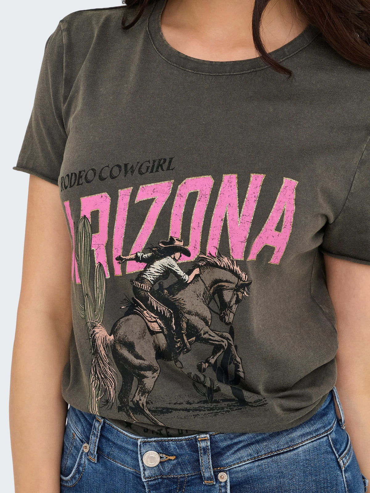 Onllucy Arizona Western T-Shirt | Gunmetal Grey