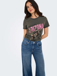 Onllucy Arizona Western T-Shirt | Gunmetal Grey