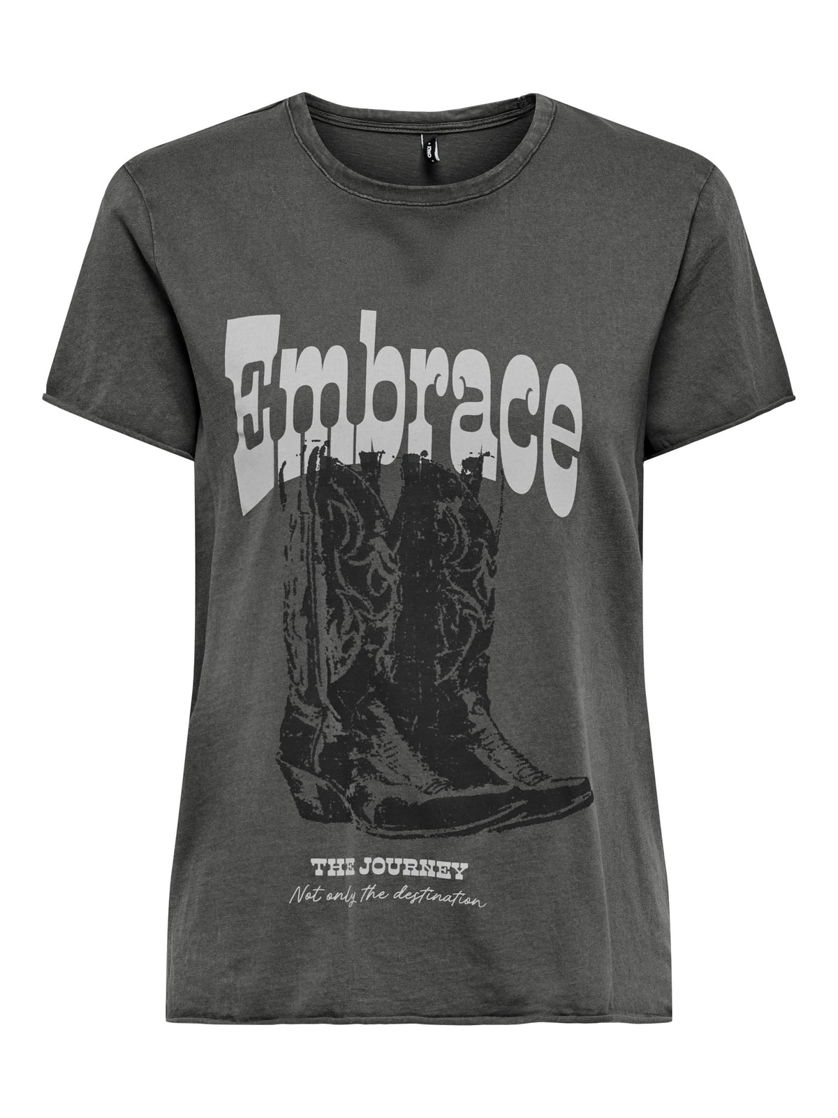 Onllucy Embrace The Journey Western T-Shirt | Gunmetal Grey