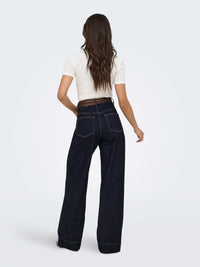 Only | Madison High Waist Wide Leg Jeans With Scarf Tie