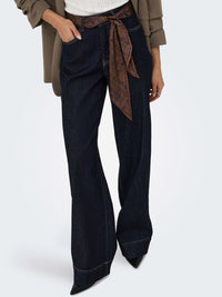 Only | Madison High Waist Wide Leg Jeans With Scarf Tie