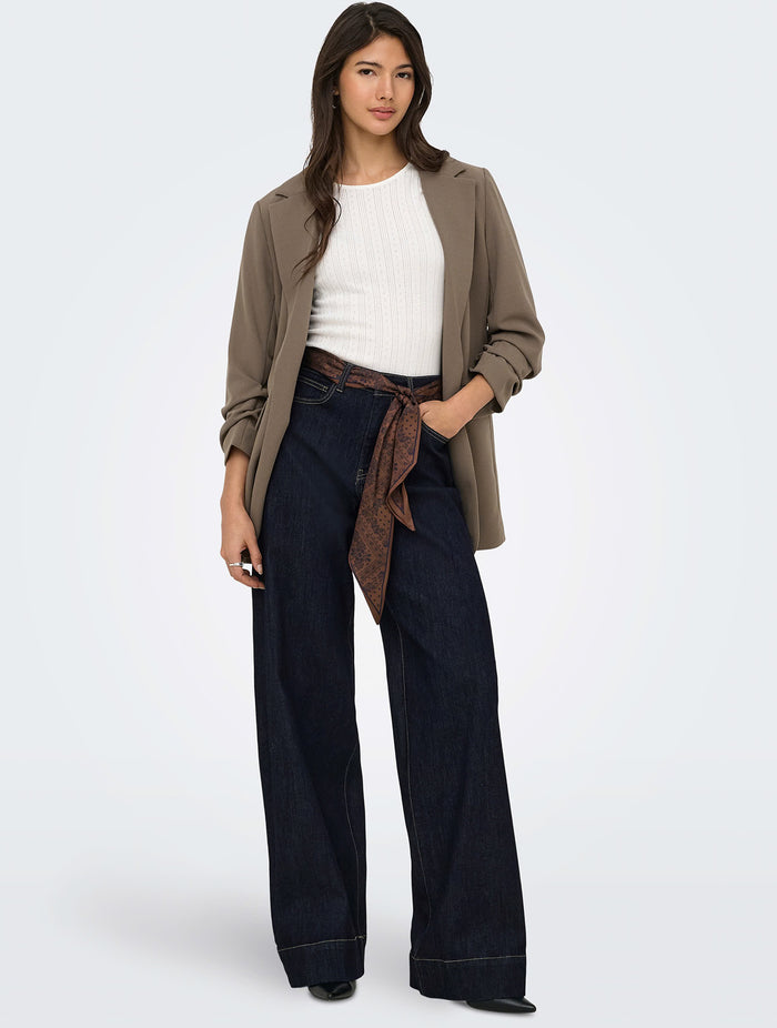 Only | Madison High Waist Wide Leg Jeans With Scarf Tie