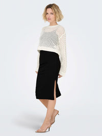 Onlemma Stretch Skirt with Split | Black