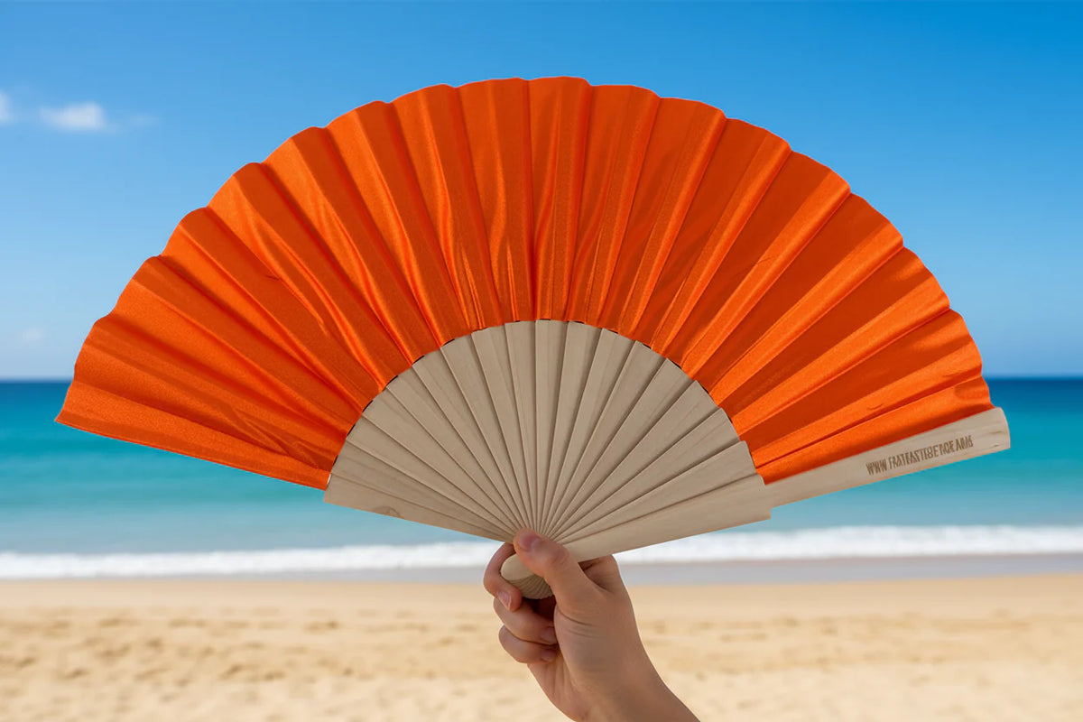 Orange Pearlised Shimmer 23cm Fan
