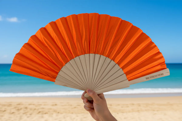 Orange Pearlised Shimmer 23cm Fan