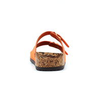Pecan | Two Strap Slip On Sandal | Orange