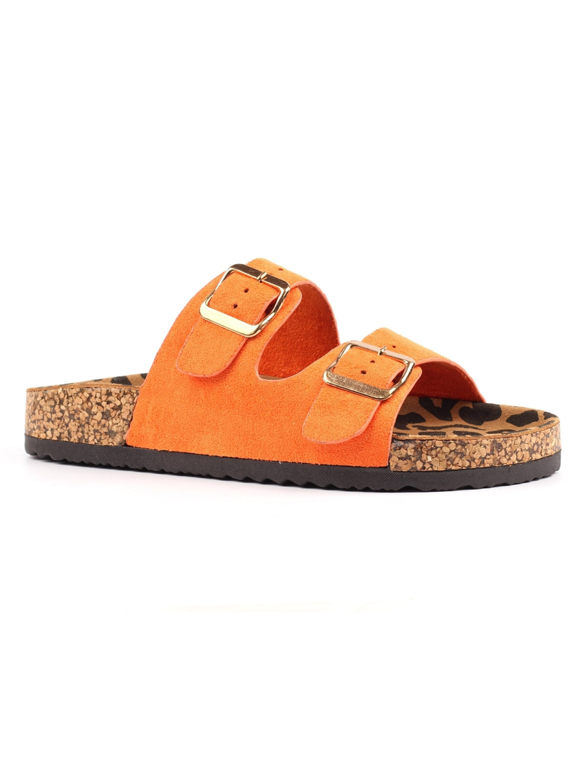 Pecan | Two Strap Slip On Sandal | Orange