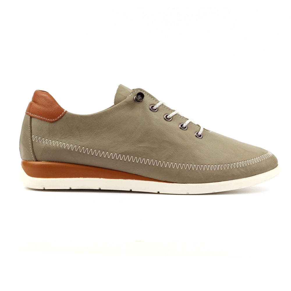 Lunar                                       Penlopy | Leather Trainer | Khaki