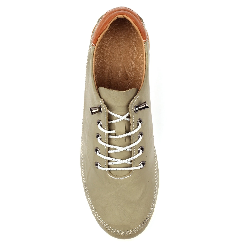 Lunar                                       Penlopy | Leather Trainer | Khaki