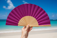 Pink/Purple Glitter 23cm Fan