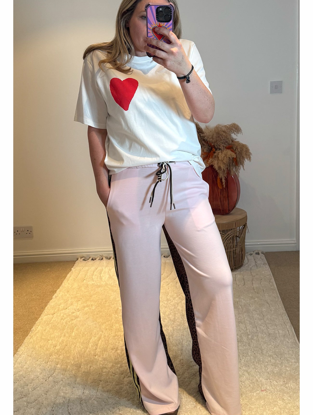 Pink and Leopard Track Pants