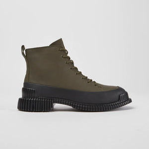 Camper | Pix Lace Up Leather Boot | Olive Green