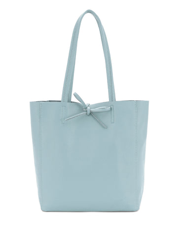Plain Leather Small Shopper Bag | Pale Blue