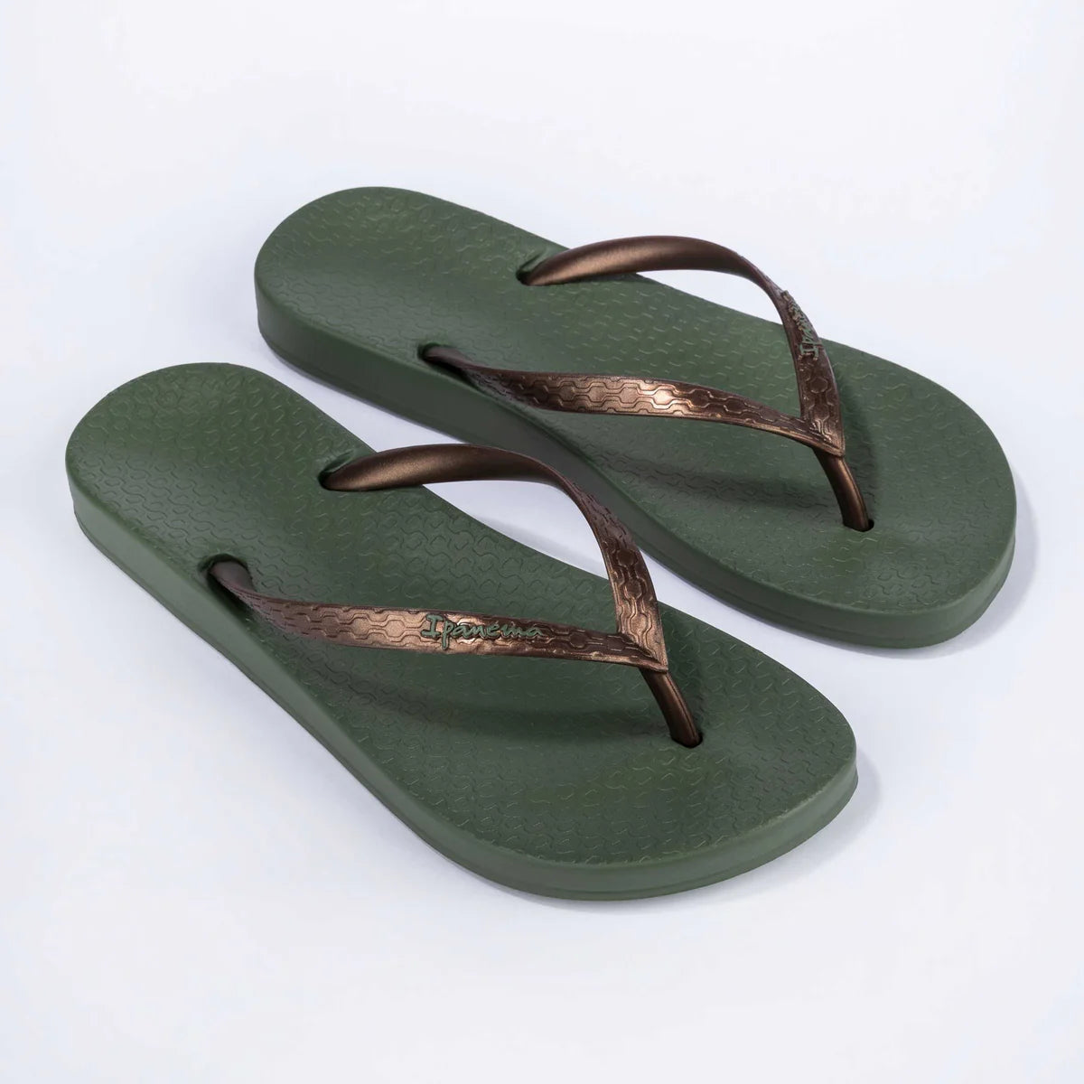 Anatomica Tan Flip Flop | Green/Bronze