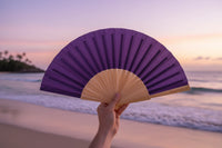Purple Pearlised Shimmer 23cm Fan