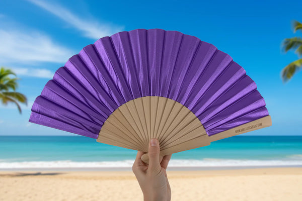 Purple Pearlised Shimmer 23cm Fan