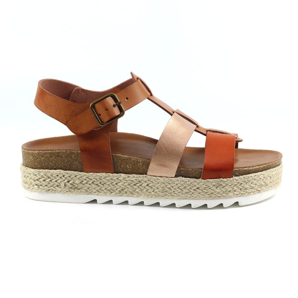 Rage II Flatform Gladiator Sandal | Tan