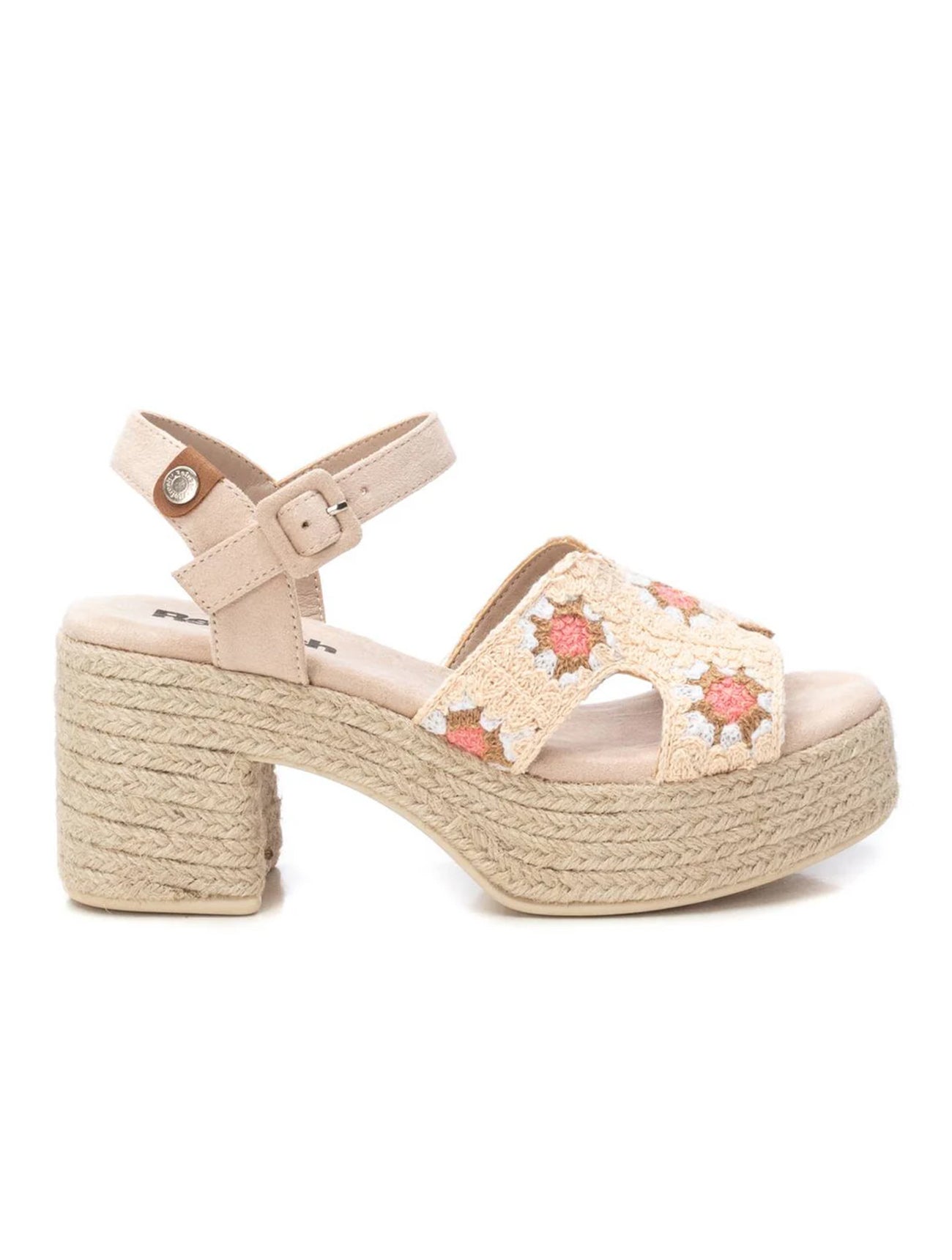 VEGAN Crochet Platform Sandal | 172636 | Cream Multi
