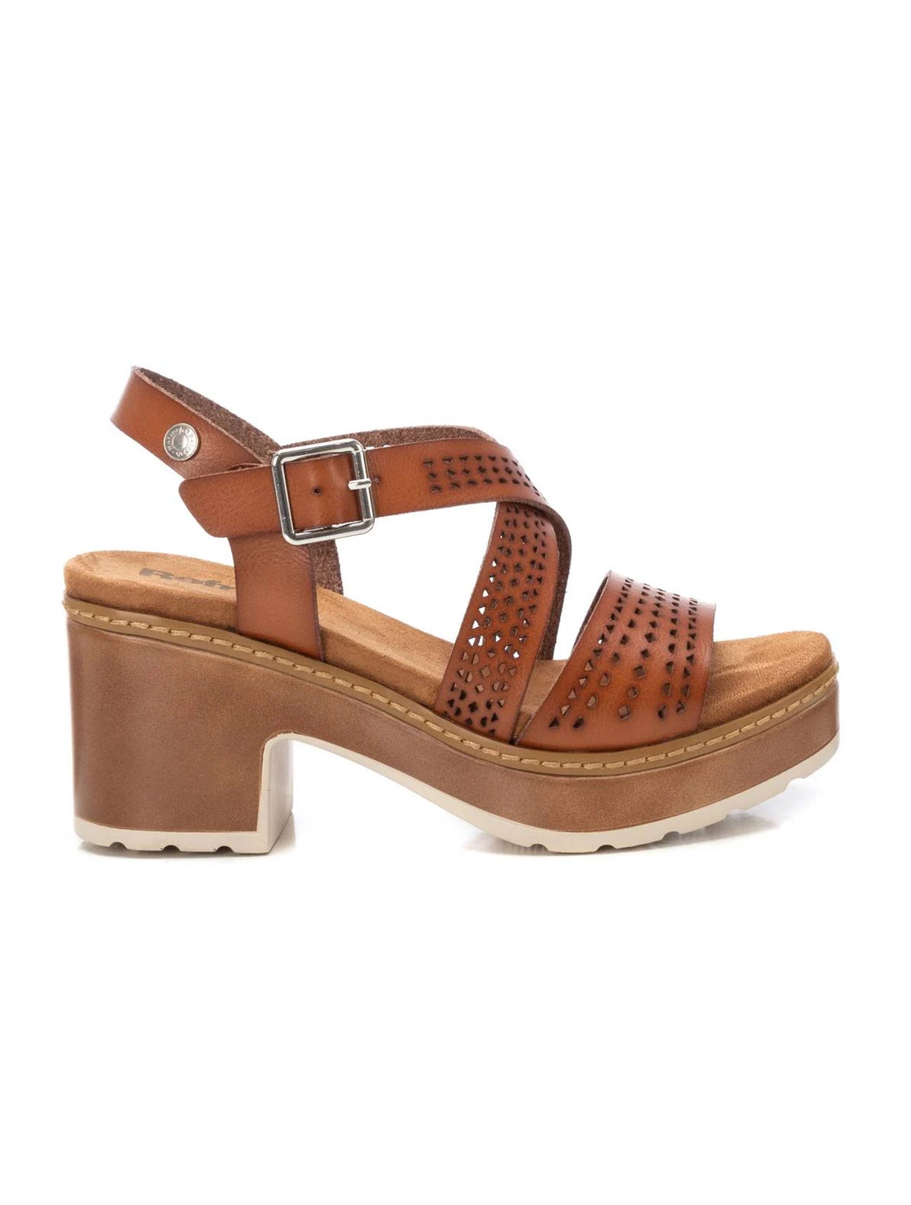 VEGAN Platform Block Heel Sandal | 172847 | Tan