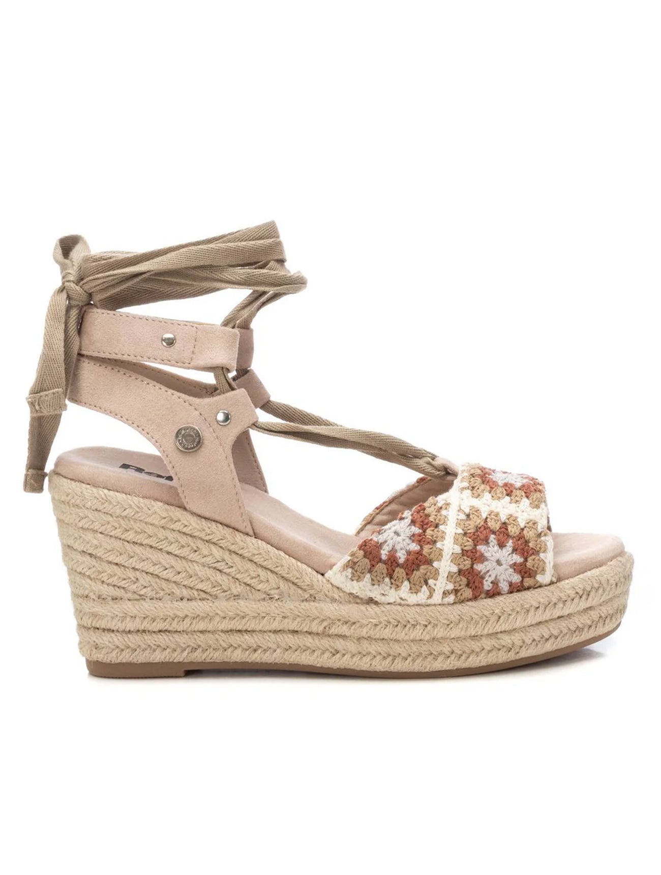 VEGAN Crochet Wedge Espadrille | Cream Multi