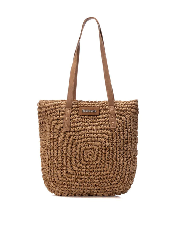 VEGAN Raffia Tote Bag | Tan