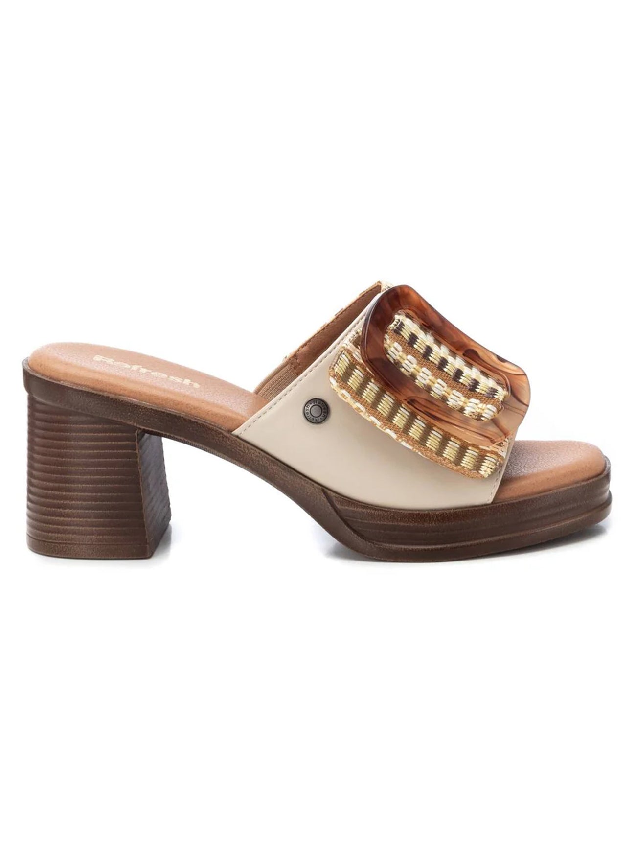 VEGAN Retro 70s Heeled Mule | 172522 | Beige