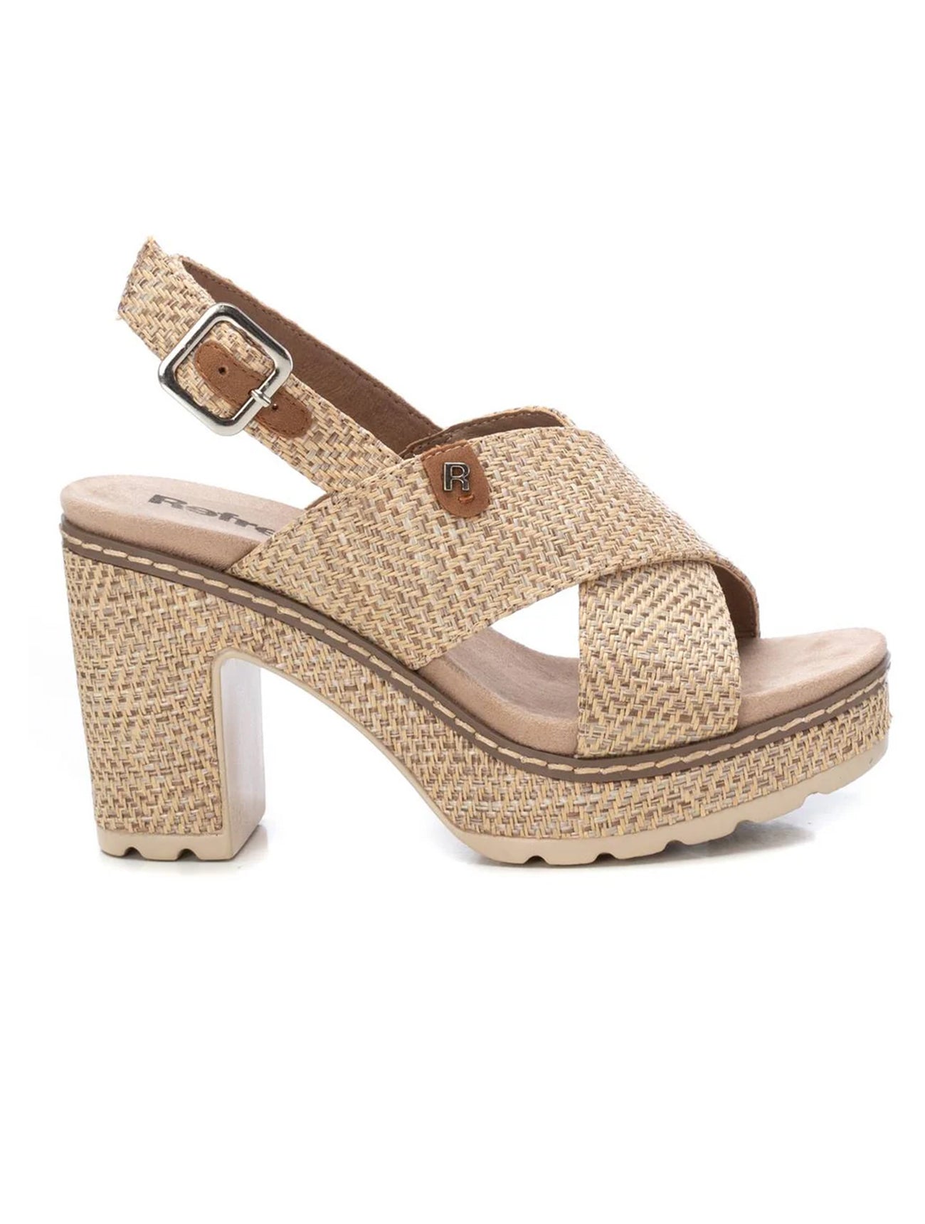 VEGAN Woven Cross Front Platform Sandal | 172707 | Taupe