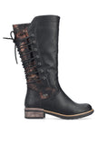 Rieker | 94694-00 Long Lace Back Boot | Black