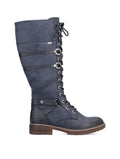 Rieker | 94732-14 Long Lace Up Boot | Dark Blue