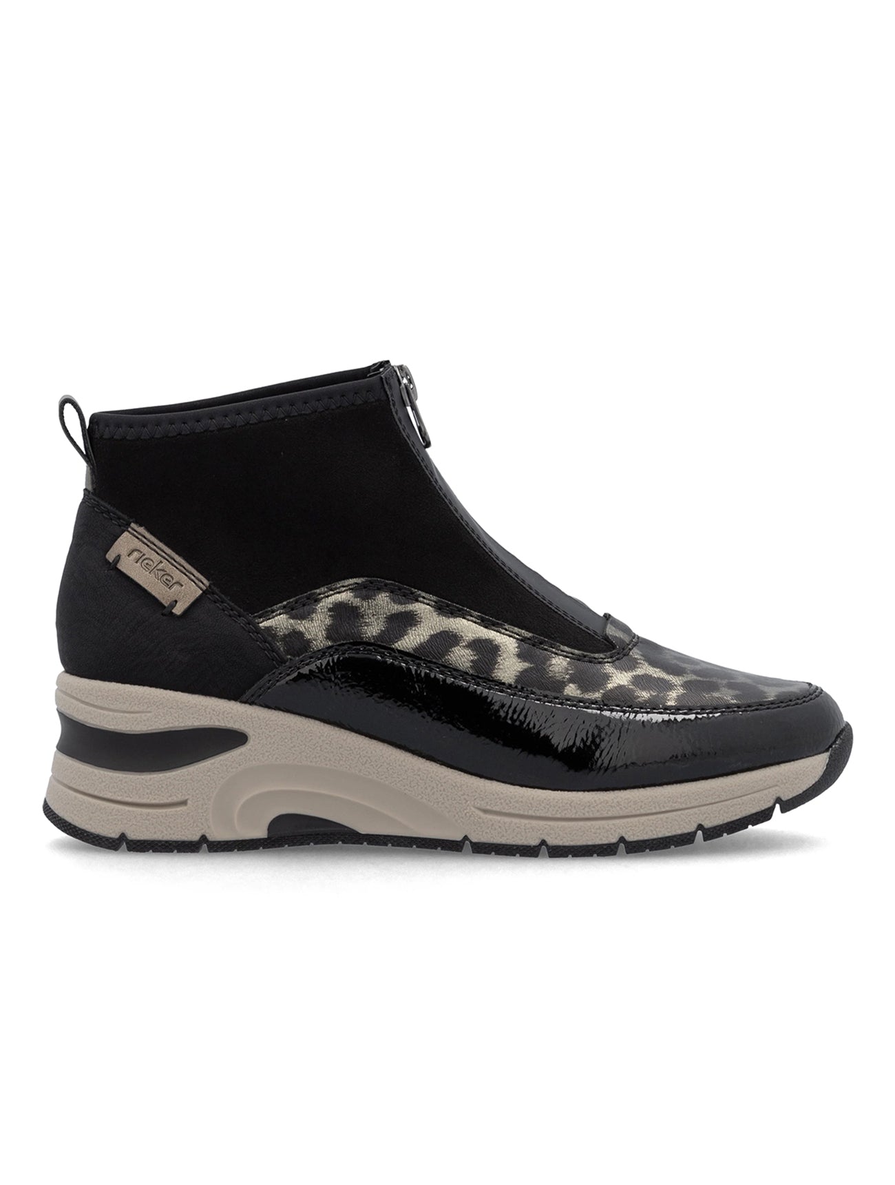Rieker | N9362-00 Zip Front Trainer Boot | Black Multi