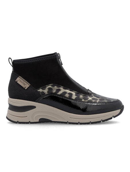 Rieker | N9362-00 Zip Front Trainer Boot | Black Multi