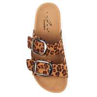 Rondo | Two Strap Slip On Sandal | Ocelot