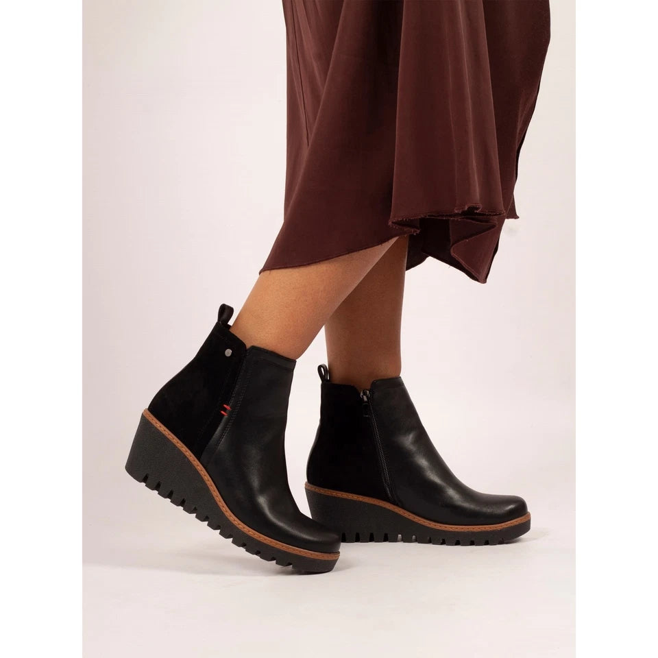 Lunar | Pixie Wedge Ankle Boot | Black