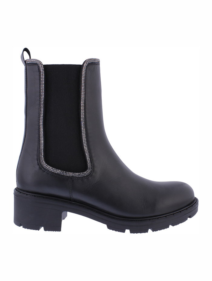 Adesso | Sachi Chunky Diamante Detail Chelsea Boot | Black