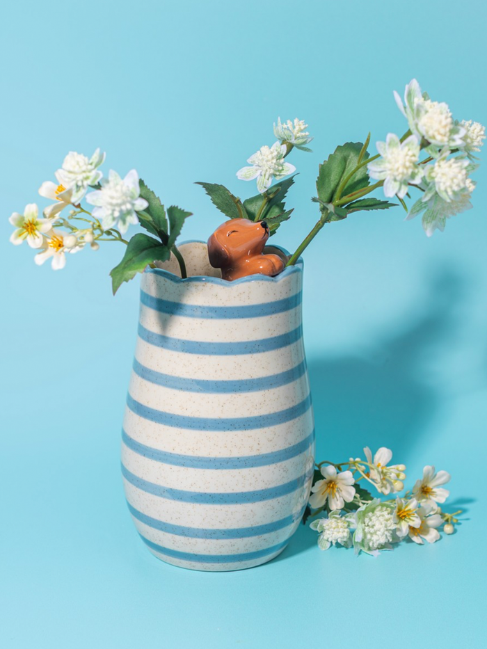 Sausage Dog Peeking Vase