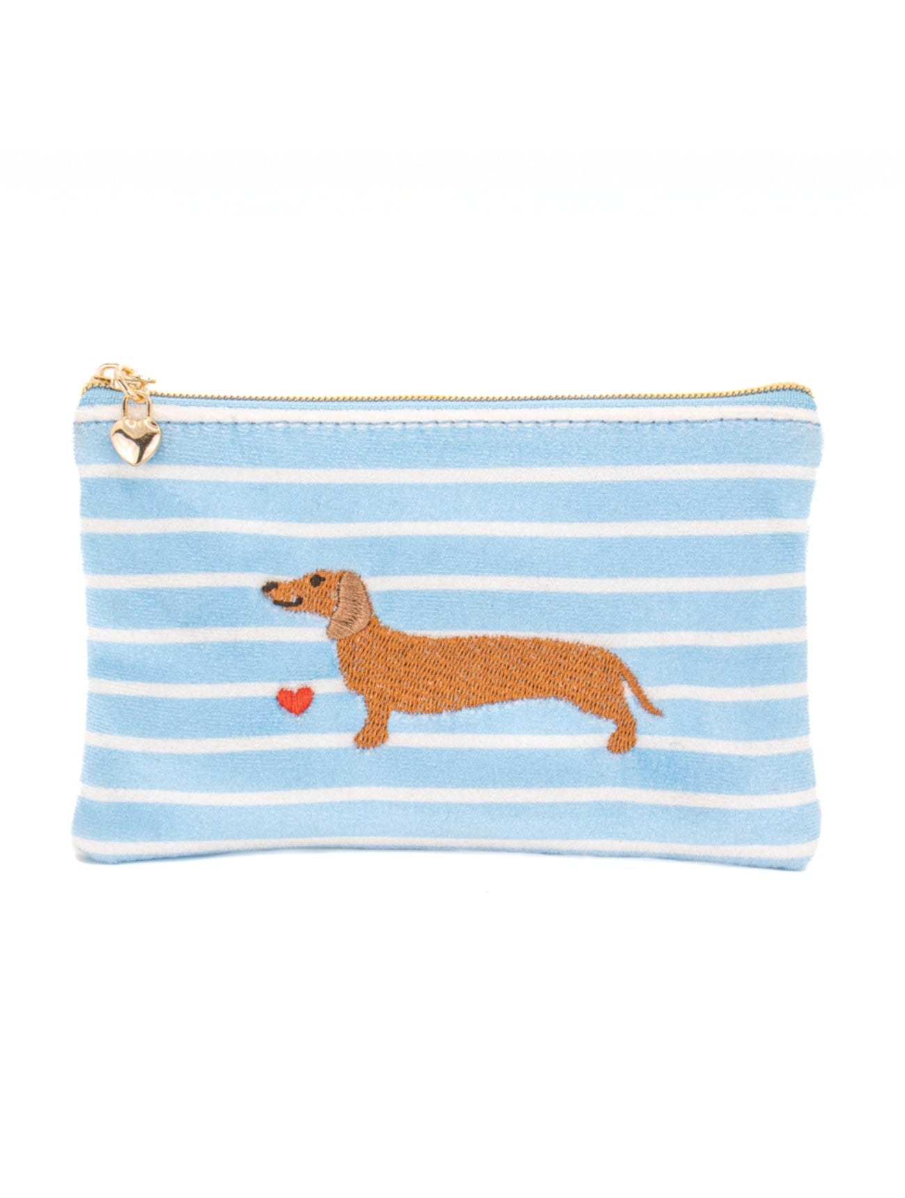 Sausage Dog Velvet Touch Zip Purse